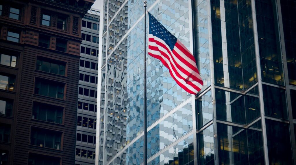 us a flag on pole